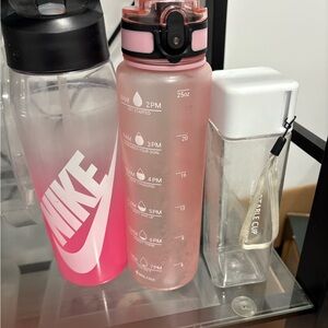 Nike Pink and Black Water Bottle